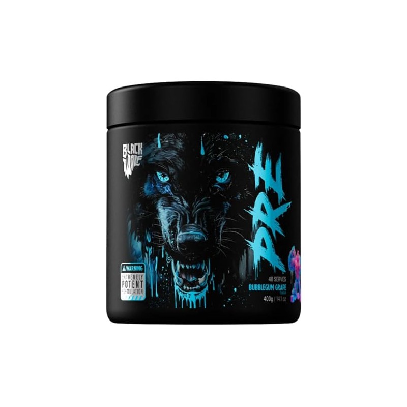 Black Wolf Pre 40 Serves Bubblegum Grape Extreme Potency Pre-Workout