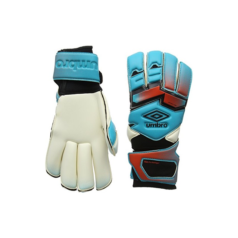 Umbro Neo Pro Rollfinger Gloves - Bluebird/Grenadine/Black, Size 8