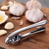STP GOODS Garlic Press with Silicone Brush and Peeler Nutcracker