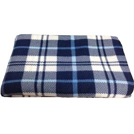 Voice7 Soft Double Size Large Fleece Blanket/Throw - Luxury Warm Tartan Check Blankets 5 Colors - Size 150cm x 200cm (Grey-Blue Check)