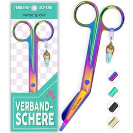 Nurse is Love, Nursing Scissors with Round Tips, Bandage Scissors for Nurses in Emergency with Exclusive Colours and Patterns, Square Medical Scissors. Colour: Black