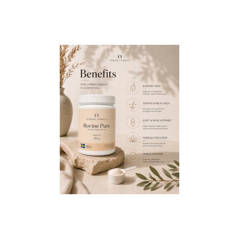 Collagen Powder Bovine Pure 10000mg, Type I & III, Unflavour,