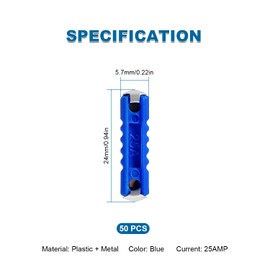 VooGenzek 50 PCS 25A Car Torpedo Fuses, Continental Car Fuses Torpedo Type Fuse Replacement Sets, European Automotive Fuse, for Vintage Old Style Classic Cars