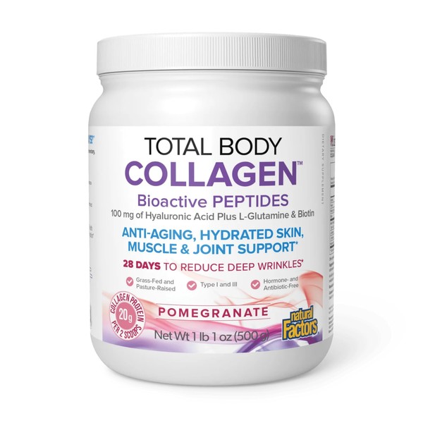 Natural Factors Total Body Collagen, Bioactive Peptides Powder for Healthy