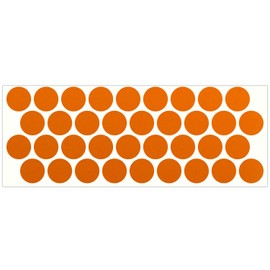 LiteMark Reflective Orange 1 Inch Circle Sticker Decals for Helmets, Bicycles, Strollers, Wheelchairs and More - Pack of 36