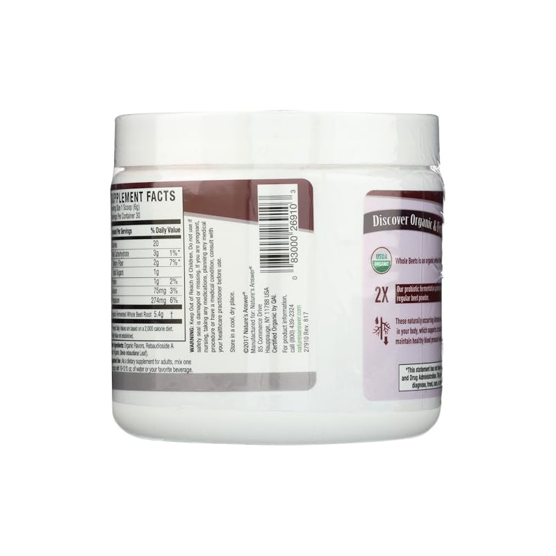 Nature's Answer Whole Beet Root Powder-Organic & Fermented - Super