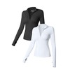 OQQ Womens 2 Piece Long Sleeve Tops Stand Neck Front