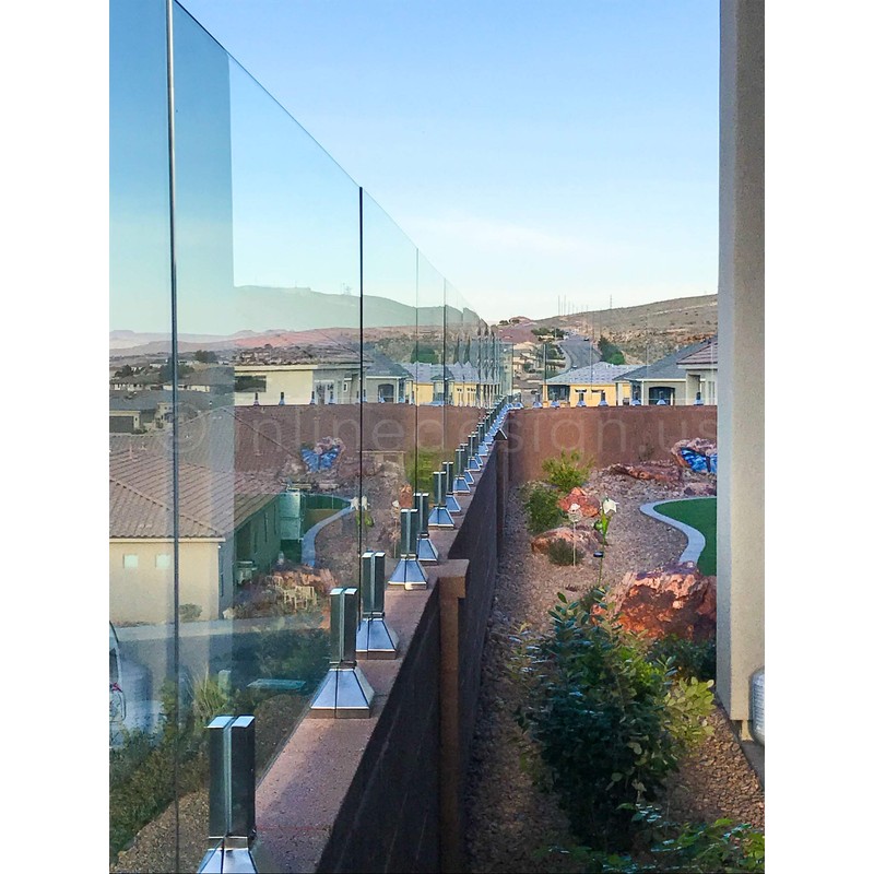 Glass Railing - Spigot Square Pyramid Glass Clamp by Inline