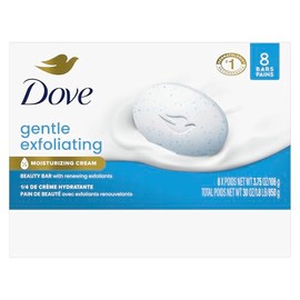 Dove Barra de Belleza Suavizante para Piel Sensible, Exfoliante Suave, 4 oz, 8 Barras