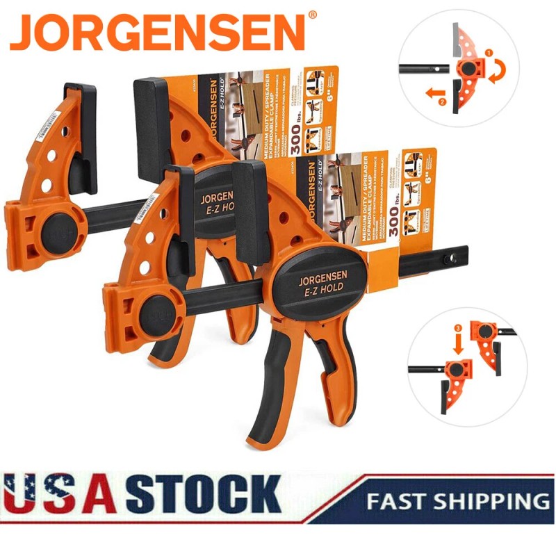 Jorgensen 2PACK 6" One Hand Clamp/Spreader Set 300LBS Clamping Force