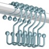 Titanker Shower Curtain Hooks Rings, Rust-Resistant Metal Double Glide Shower