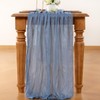 LINXTAR Dusty Blue Valentine's Day Table Runner Cheesecloth Table Runner