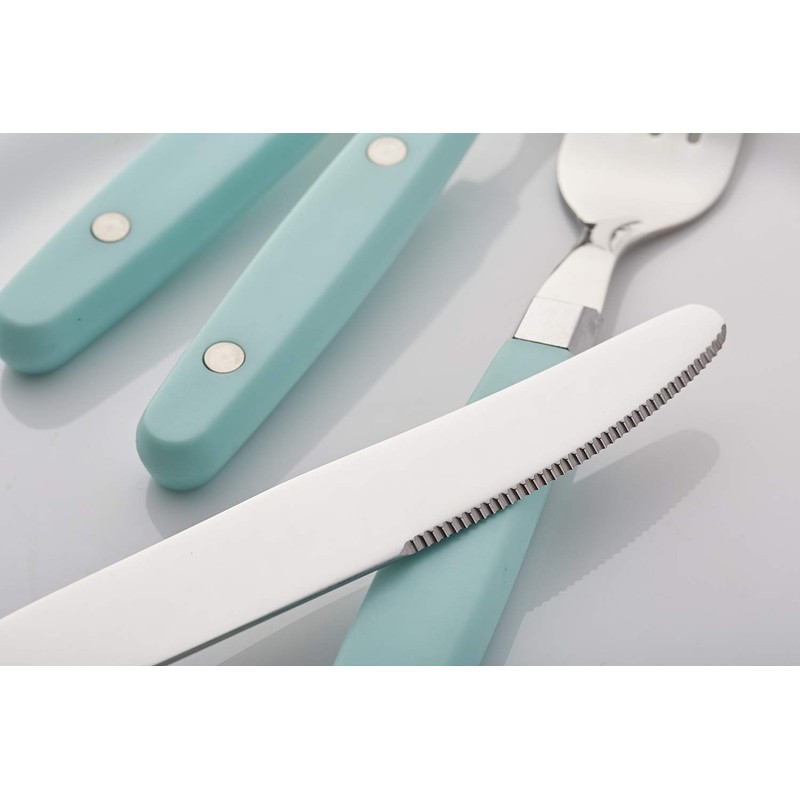 ANNOVA Silverware Set Stainless Steel Cutlery Color Handle With Rivet/Retro
