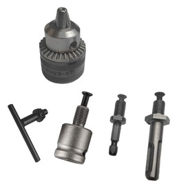 5 Pcs ZONADAH 0.6-6.5mm Quick Change Drill Chuck Adapter Kit Drill Chuck with Key 3/8-24UNF Thread Hand Drill Hex Shank Socket Square Wrench Electric Hammer Adapter Accessories