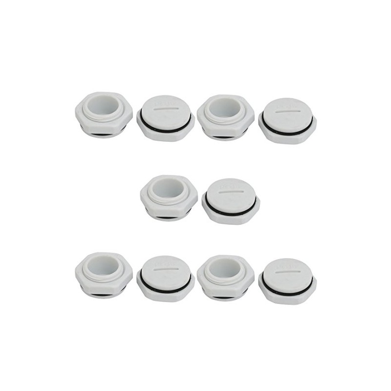 sourcing map PG16 Nylon Male Thread Cable Gland Screw End