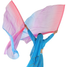 MUNAFIE Worship Flags Pack of 2 Praise Dance Flags Semicircle Colourful Flags with Flexible Flag Pole for Dance Performance Church 9#Red Purple Blue