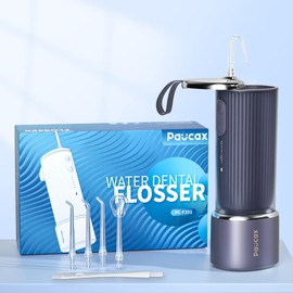 Water Flosser - Portable Cordless Dental Flosser with 4 Modes & 5 Jet Tips Self-Cleaning Function USB Rechargeble IPX7 Waterproof Electric Professional Flossing Teeth Cleaning for Home Daily