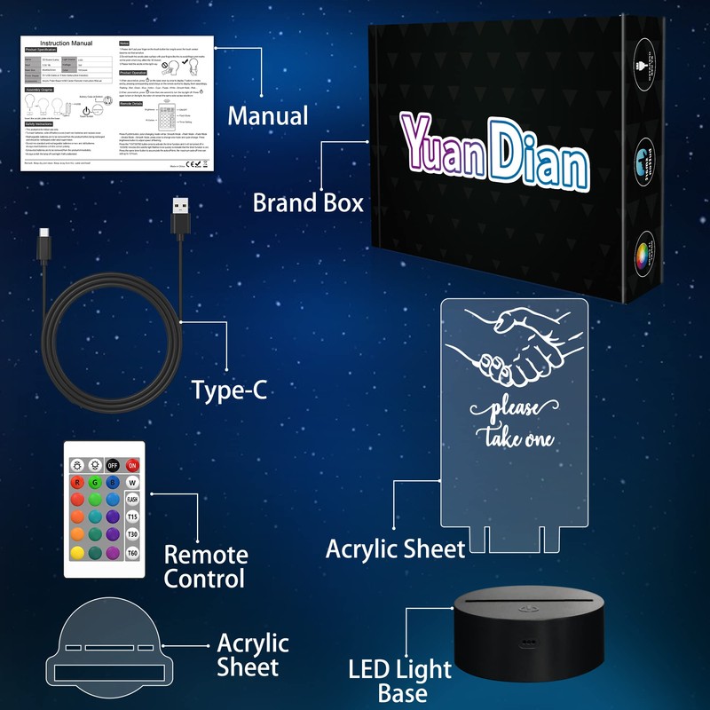 YuanDian Business Card Holder, Light up Card Organizer Business Card
