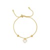 Minimalist White Enamel Heart Charm Chain Link Bracelet for Women Gold Plated Fashion Cute Delicate Beaded Love Bangle Bracelets Adjustable Sweet Dainty Jewelry Gifts, Adjustable, Metal Enamel, no