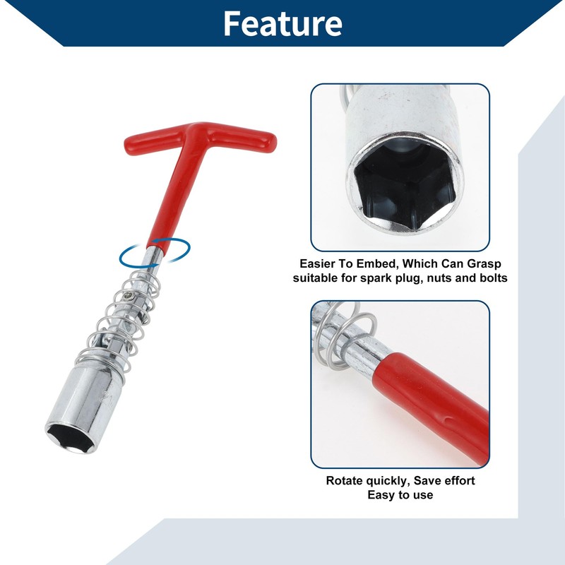Hihaha T-Handle Spark Plug Socket Wrench Wrench Remover for Car