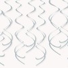 Solid Silver Plastic Hanging Swirl Decorations - 26'', Pack of
