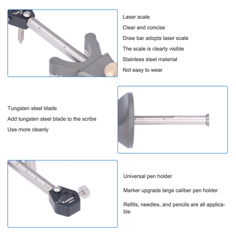 Marking Gauge Wood Scribe Tool Linear Arc Dual Purpose Scriber
