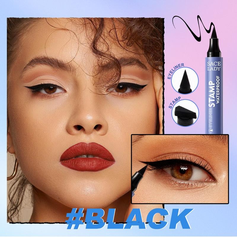 SACE LADY Waterproof Stamp Eyeliner Makeup Black Smudge-proof Pigmented Winged