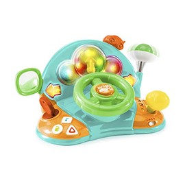 Bright Starts Volante de Juguete con Luces y Colores para Conductor con Sonidos de Automóvil para Juego de Simulación - Verde, 6 Meses en Adelante