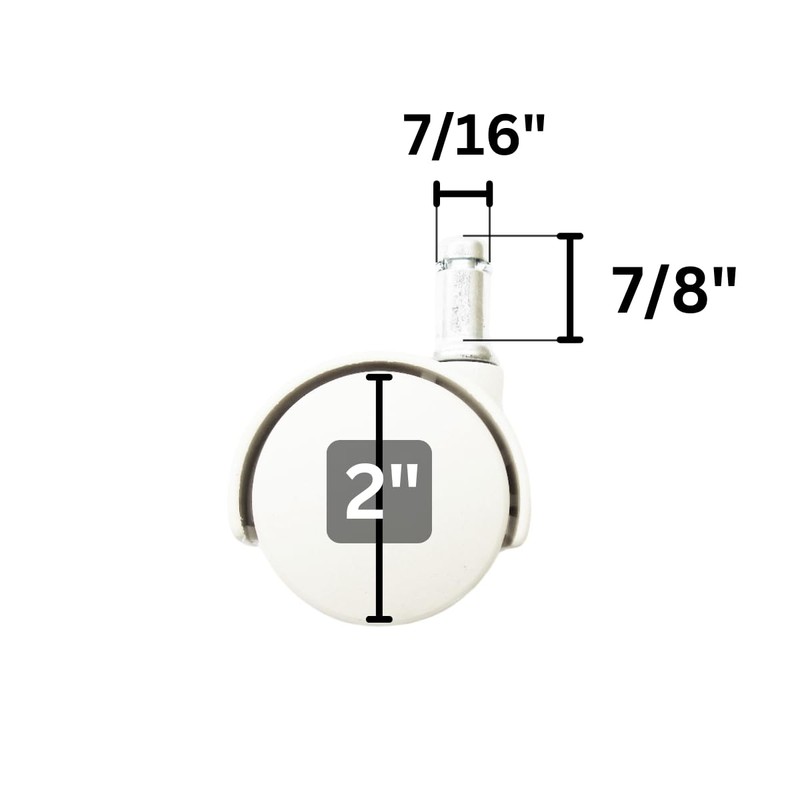Chromcraft Replacement Dual-Wheel Chair Caster Castor Rolling Wheels (White; Set