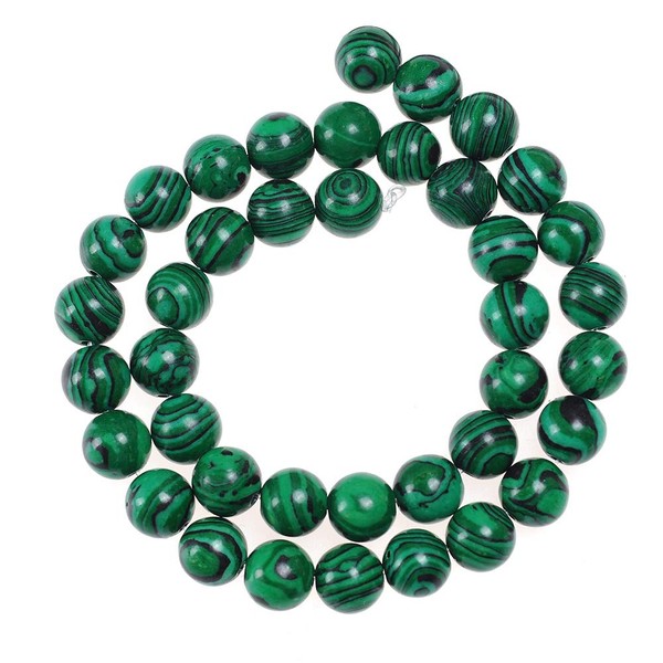 Natural Stone Beads 8mm Malachite Gemstone Round Loose Beads Crystal