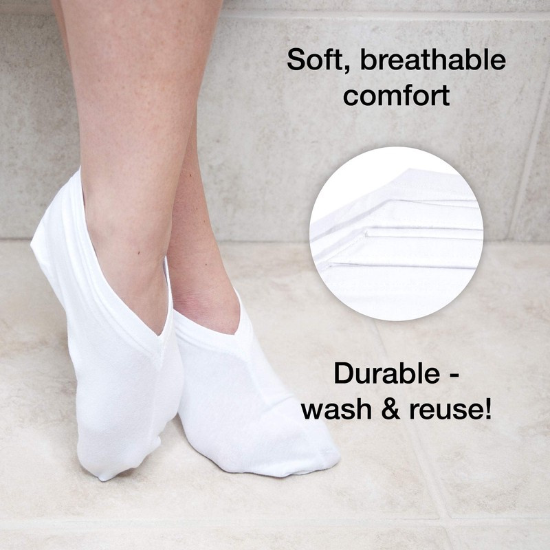 Eurow Cosmetic Moisturizing Therapy Socks, Cotton and Spandex, White, 2