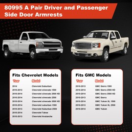 JUMOPARTS 80995 2PCS Front Driver and Passenger Side Door Handle Armrest Repair Compatible with Chevy Silverado Suburban Tahoe Avalanche GMC Sierra Yukon 2010-2014（Tan）