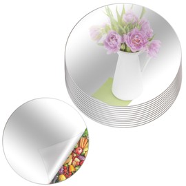 MixTeach 24Pcs Round Mirrors for Centerpieces, 8 Inches Acrylic Circle Mirror Plate 2mm Thickness Non-Glass Mirror Trays Tables Centerpieces Decorations for Home Wall Decor Wedding Table Reception