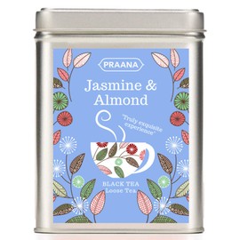 PRAANA TEA - Black Tea with Jasmine Buds and Almond - Gift Tin - 100g