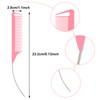 3 Pcs Rat Tail Combs, Mabor C Curved Parting Rat