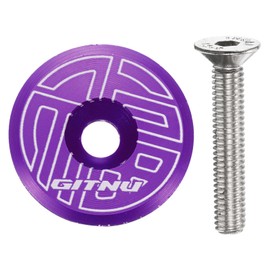 sourcing map 1 1/4" Bicycle Headset Top Cap Cover Aluminum Alloy Cycling Headset Stem with M6 Bolt for Mountain Bike Road MTB, Purple