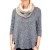 Fluffy Faux Fur & Crochet Double Layer Neck Scarf (Gray)