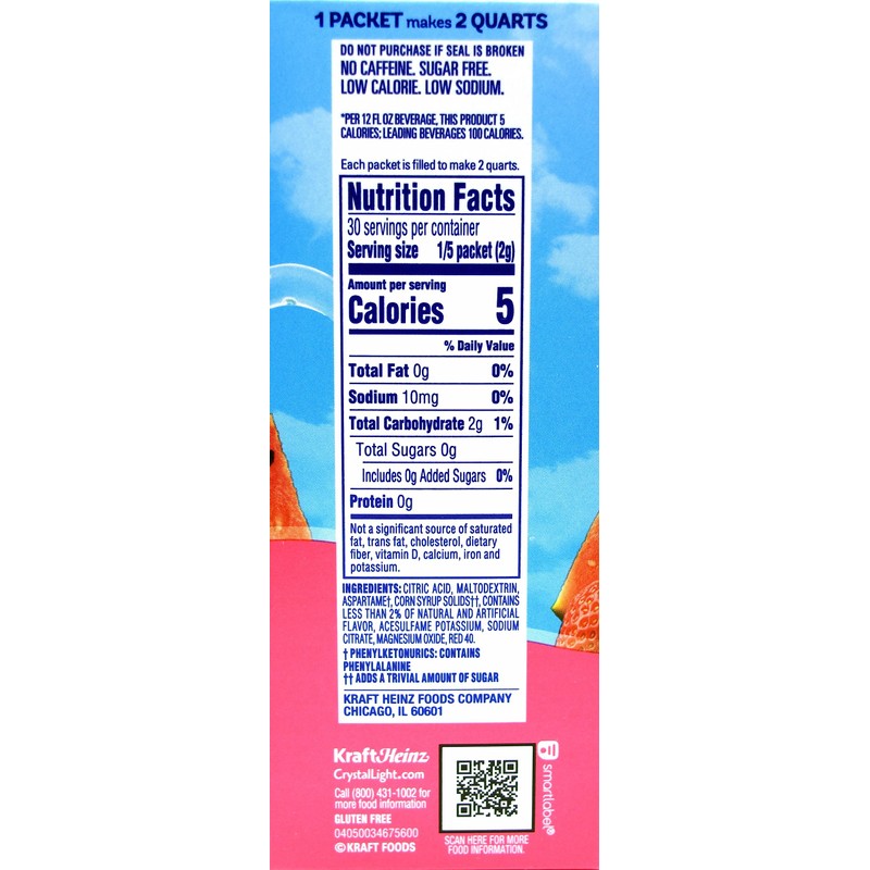 Crystal Light Strawberry Watermelon Drink Mix, 12-Quart Canister (Pack of