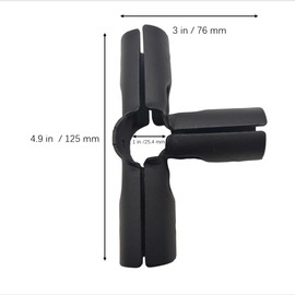 4 Pcs Black 4-Way Pipe Clamp,Fit for 1 Inch (25.4 mm) OD Steel Pipe,Chain Link Fence Clamps, Steel End Rail Clamps, Galvanized Fence Pipe (Bolts/Nuts Included) for DIY Rack, Shelf and Cart