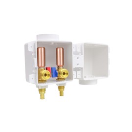 Highcraft Washing Machine Outlet Box Double Interlocking Universal Utitliy Outlet Valve Box for Ice Makers, Gas Valves, Air Admittance Valves, Wash Machine, 1/2" PEX B Connection with Hammer Arrestor