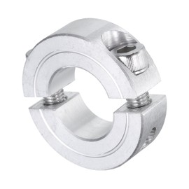 sourcing map Double Split Clamp-On Shaft Collar for 3/4" Shaft, Two-Piece Clamping Collar, 1-1/2" OD, 1/2" Thickness, Aluminum Alloy Set Screw Split Collar Clamp
