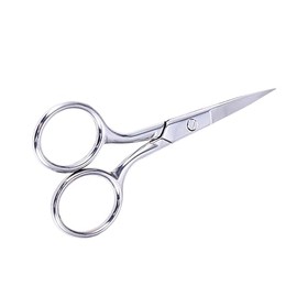 LIFKOME 2pcs Stainless Steel Eyebrow Scissors and Nose Hair Trimmers Set for Facial Hair Grooming Professional Design for Men and Women with Precision Blades