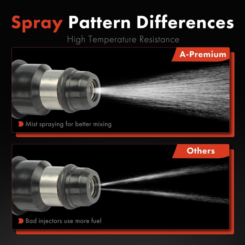 A-Premium 4 Holes Set of 4 Fuel Injectors Compatible with