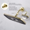 Brushed Gold Water Flow Control Valve, 1/2" Shower Head with