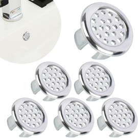 KingtenStar Tapa de Rebosadero de Lavabo 10 Piezas Anillo de Desbordamiento Fregadero Circular Cromo Bañera Baño