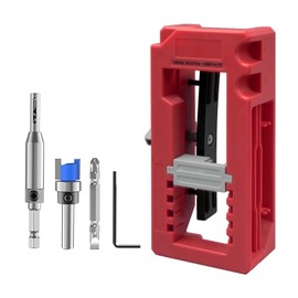 Door Hinge Jig, Door Hinge Template Kit for Router, Router Template Adjustable Mortise Jig Fits Door Hinges from 3” to 5” Length and Types of Sqaure, Radius 1/4” or Radius 5/8”(Red)