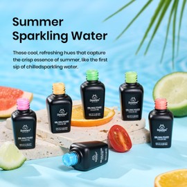 Beetles Glitter Neon Gel Nail Polish Set, 6 Colors Summer Sparkling Water Shimmer Blue Green Pink Orange Glitter Neon Gel Polish Soak Off Nail Art Design Salon Home Manicure Gift for Girls Women