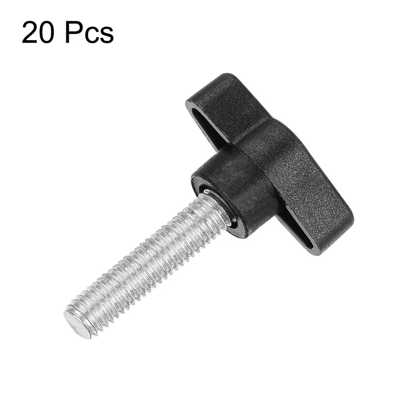 HARFINGTON 20pcs Wing Knobs M8 x 35mm Male Thread Plastic