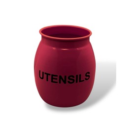 Nobel Barrel Shaped Utensil Holder & Organiser, Sturdy Cutlery Holder , Storage Container, Spoon Holder (RED)