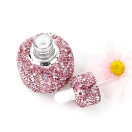 BlingSHD Dropper Bottle,Rhinestone Empty Portable Essential Oil Bottle,Bling Travel Perfume Dropping Bottle (Pink)